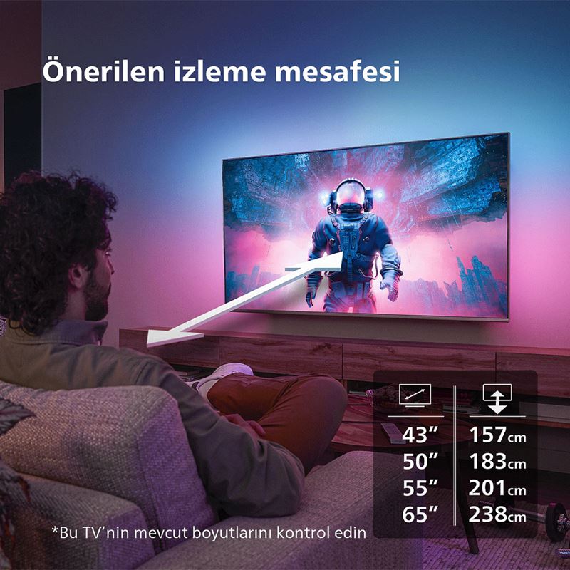 Philips 50PUS8909 50 inç 126 Ekran Uydu Alıcılı Smart 4K UHD Dolby Vision Dolby Atmos Titan OS Ambilight TV